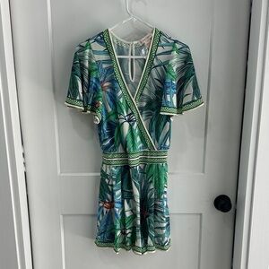 Flying Tomato Green and Blue Patterned Dress